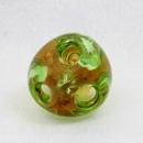 Art Glass Bud Vase Green to Amber Gem