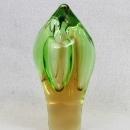 Art Glass Bud Vase Green to Amber Gem