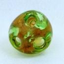 Art Glass Bud Vase Green to Amber Gem
