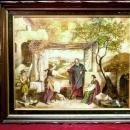 Oil on Canvas Jesus with Mary and Martha 19th Century