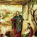 Oil on Canvas Jesus with Mary and Martha 19th Century