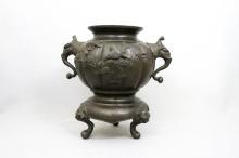 Vintage Japanese Censer Burner Four Birds and Elephants