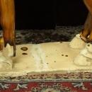 Pair Large Tang Style Ceramic Horses Tri Colored