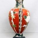 Vintage Oriental Vase Two Handled Gorgeous Floral