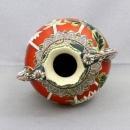 Vintage Oriental Vase Two Handled Gorgeous Floral