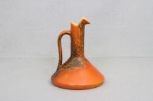 Vintage Pottery Cruet Orange Body with Black accents