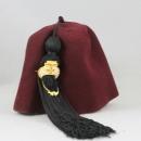 Vintage Mason Shriners Fez Hat ANAH Burgundy with Jeweled Tassel