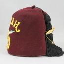 Vintage Mason Shriners Fez Hat ANAH Burgundy with Jeweled Tassel
