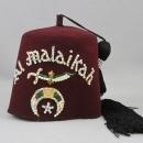 Vintage Mason Shriner Al Malaikah Fraternal Fez Hat Opalescent Multi- Jeweled