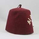 Vintage Mason Shriner Al Malaikah Fraternal Fez Hat Opalescent Multi- Jeweled