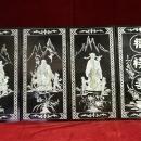 Vintage Chinese Black Lacquer Wall Panels Mother of Pearl and Alabaster