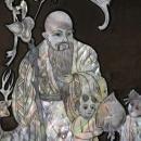 Vintage Chinese Black Lacquer Wall Panels Mother of Pearl and Alabaster