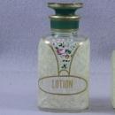 Vintage Cosmetic Glass Jars with Lids Floral Pattern
