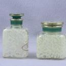 Vintage Cosmetic Glass Jars with Lids Floral Pattern