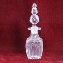 Vintage Crystal Perfume Bottle with Etched Floral Pattern