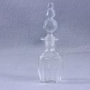 Vintage Crystal Perfume Bottle with Etched Floral Pattern