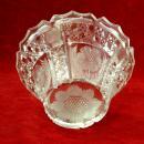Brilliant Diamond Cut Glass Mayo Set Daisy Pattern