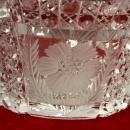 Brilliant Diamond Cut Glass Mayo Set Daisy Pattern