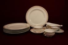 Theodore Haviland China Red Floral Pattern Schleiger Ten Piece Set