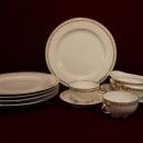 Theodore Haviland China Red Floral Pattern Schleiger Ten Piece Set