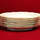 C F Haviland Dessert Plates Pink Flowers with Golden Copper Accents