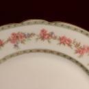 C F Haviland Dessert Plates Pink Flowers with Golden Copper Accents