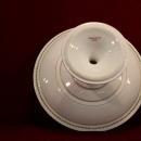 Haviland China Dessert Set with Pedestal Base Five Plates Green and Gold Pattern
