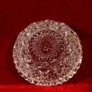 American Brilliant Glass Candy Dish Hobstar Geometric Patterns Saw tooth Rim Dazzling