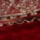 American Brilliant Glass Candy Dish Hobstar Geometric Patterns Saw tooth Rim Dazzling