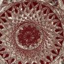 American Brilliant Glass Candy Dish Hobstar Geometric Patterns Saw tooth Rim Dazzling
