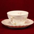 Theodore Haviland China Platter Cup and Saucer Pink Floral Pattern