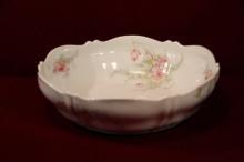 Theodore Haviland China Bowl Pink Roses with blue flowers