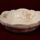 Theodore Haviland China Bowl Pink Roses with blue flowers