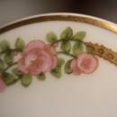Theodore Haviland China Sugar Bowl and Creamer Pink Roses Gold