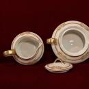 Theodore Haviland China Sugar Bowl and Creamer Pink Roses Gold