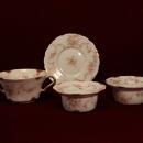 Haviland China Sugar Bowl Plate and Finger Bowls Rose pattern