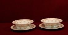 Haviland China Desert Bowls and under plates Roses and Chain Link Pattern
