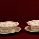 Haviland China Desert Bowls and under plates Roses and Chain Link Pattern