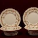 Haviland China Desert Bowls and under plates Roses and Chain Link Pattern
