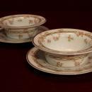 Haviland China Desert Bowls and under plates Roses and Chain Link Pattern