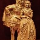 Antique Figural Candelabra Gilded Girandole Prisms Marble