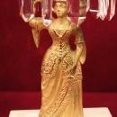 Antique Figural Candelabra Gilded Girandole Prisms Marble