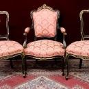 Louis XV Salon Set Fauteuil Arm Chairs Four Pieces Majestic