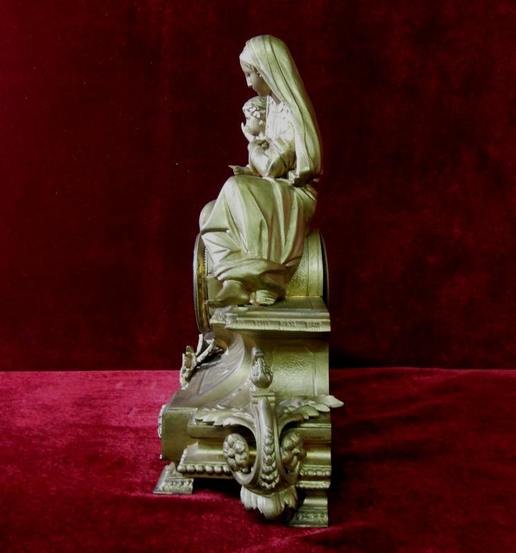 Antique Seth Thomas Mantel Figural Clock Jesus Madonna Rare to Find