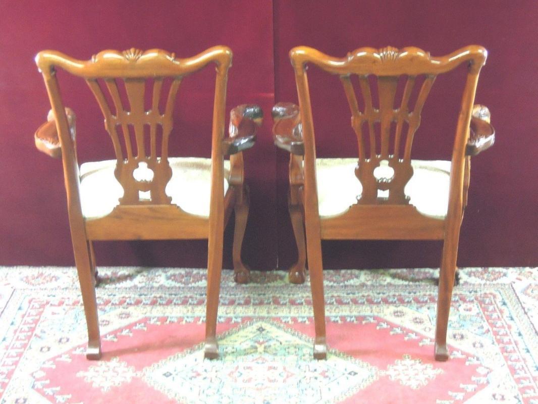 Chippendale Eagle Carved Dining Chairs Two Master Four Side