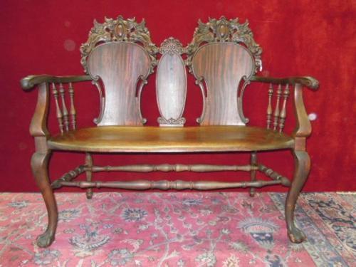 Stickley Style Parlor Settee Rocking and Accent Chair Griffin Heads