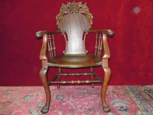 Stickley Style Parlor Settee Rocking and Accent Chair Griffin Heads