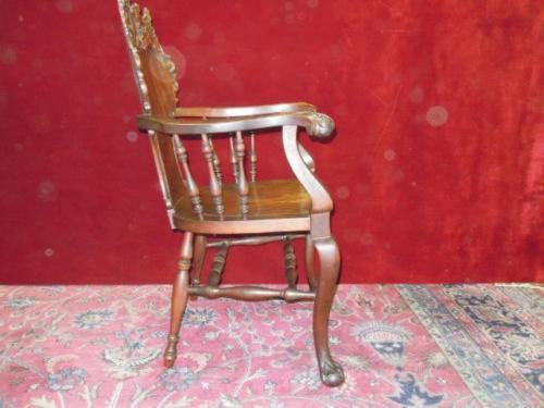 Stickley Style Parlor Settee Rocking and Accent Chair Griffin Heads