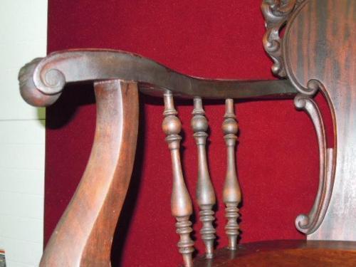 Stickley Style Parlor Settee Rocking and Accent Chair Griffin Heads