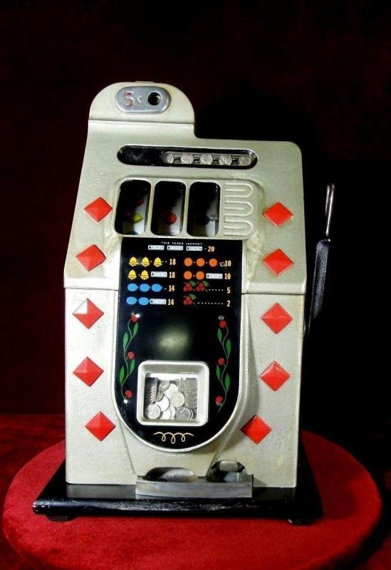 Antique Mills Slot Machine 5 cent Diamond Front Collectible